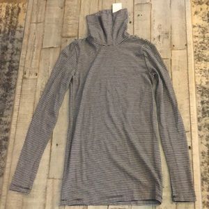J Crew striped tissue turtle neck